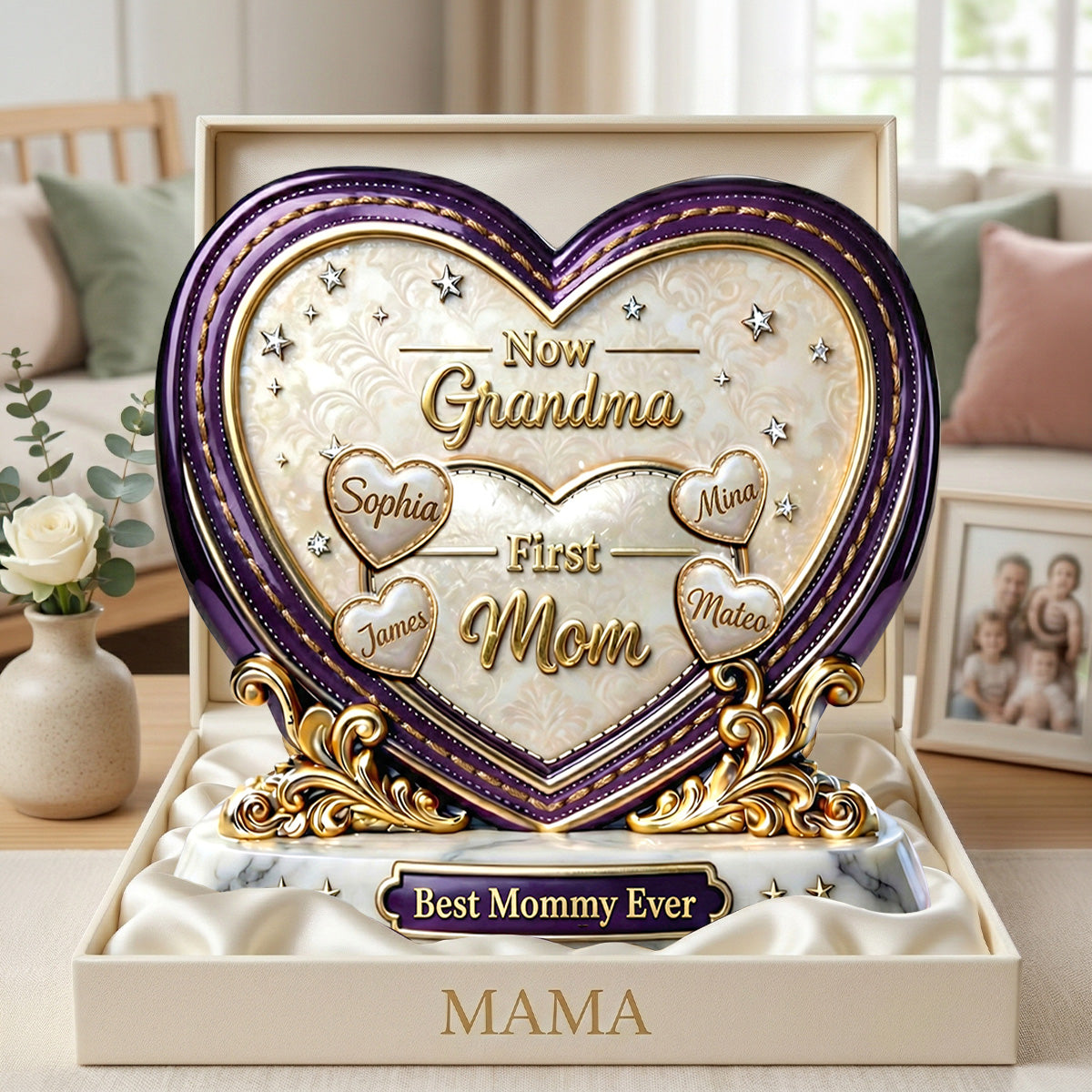 First Mom Now Grandma Acrylic Plaque - Personalized Gifts For Grandma and Mom 01tymg040326 - Shaped Plaques - GoDuckee