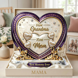 First Mom Now Grandma Acrylic Plaque - Personalized Gifts For Grandma and Mom 01tymg040326 - Shaped Plaques - GoDuckee