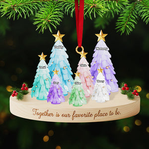 Personalized Gifts For Family, Christmas Tree Sea Glass Family Acrylic Ornament 01nata131025 - Ornament - GoDuckee
