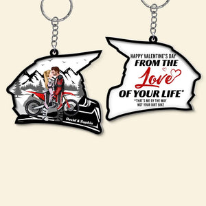 Personalized Motocross Couple Keychain From The Love Of Your Life - Keychains - GoDuckee
