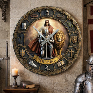 Kneeling Knight Acrylic Hanging Wall Clock - Personalized Gifts For Christian 01hulu060326 - Hanging Wall Clock - GoDuckee
