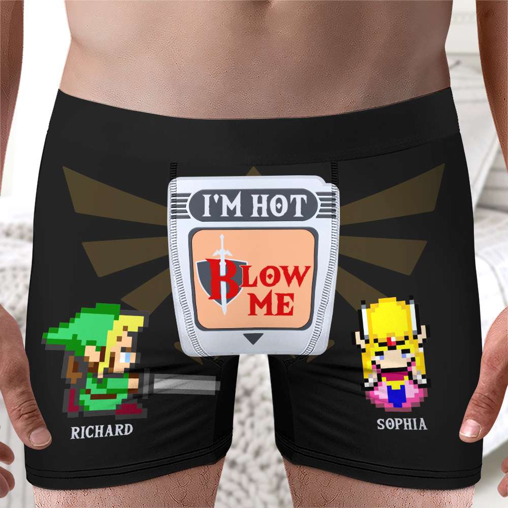 Personalized Gifts For Men Boxer Briefs Blow Me, Hot Game Cartridge GR-NK-01qhqn080124 - Boxer Briefs - GoDuckee