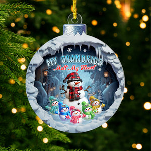 Personalized Gifts For Grandma Christmas Ornament 01qhtn131124 Cute Snowmies My Grandkids Melt My Heart-Homacus