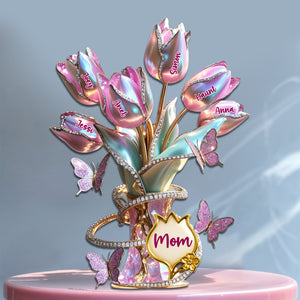 Tulips Of Love To Mom Acrylic Plaque - Personalized Gift For Mother 03TGLU240425 - Shaped Plaques - GoDuckee