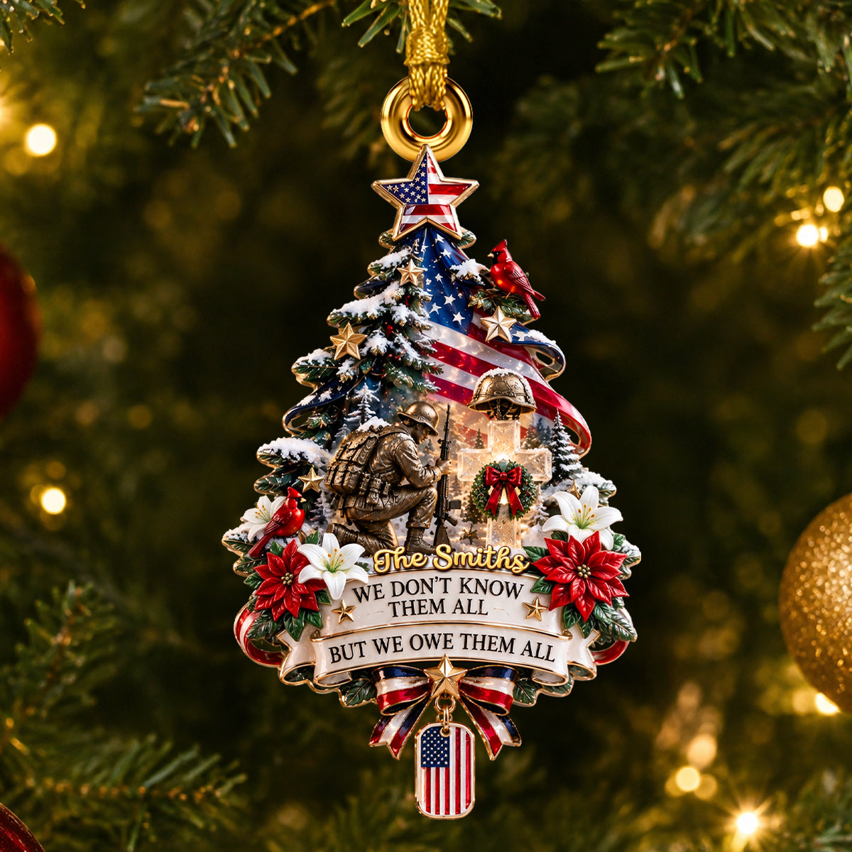 A Pray For Fallen Veterans Acrylic Ornament - Personalized Memorial Christmas Gifts 07padh220926 - Ornament - GoDuckee