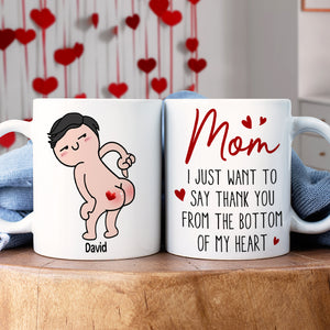 Personalized Gifts For Mom Coffee Mug Thank You From The Bottom Of My Heart Funny Mother's Day Gifts - Coffee Mugs - GoDuckee