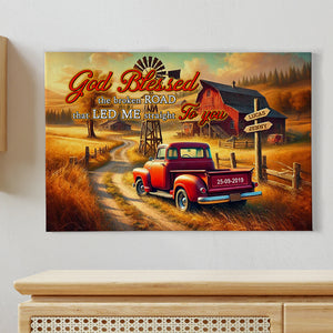 Personalized Gifts For Couple Canvas Print 02qhtn121224 God Blessed The Broken Road That Led Me Straight To You - Poster & Canvas - GoDuckee