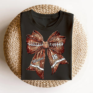 Personalized Gifts For Football Lovers, Coquette Bow Glitter Shirt 03ACDT180924 - Shirts - GoDuckee