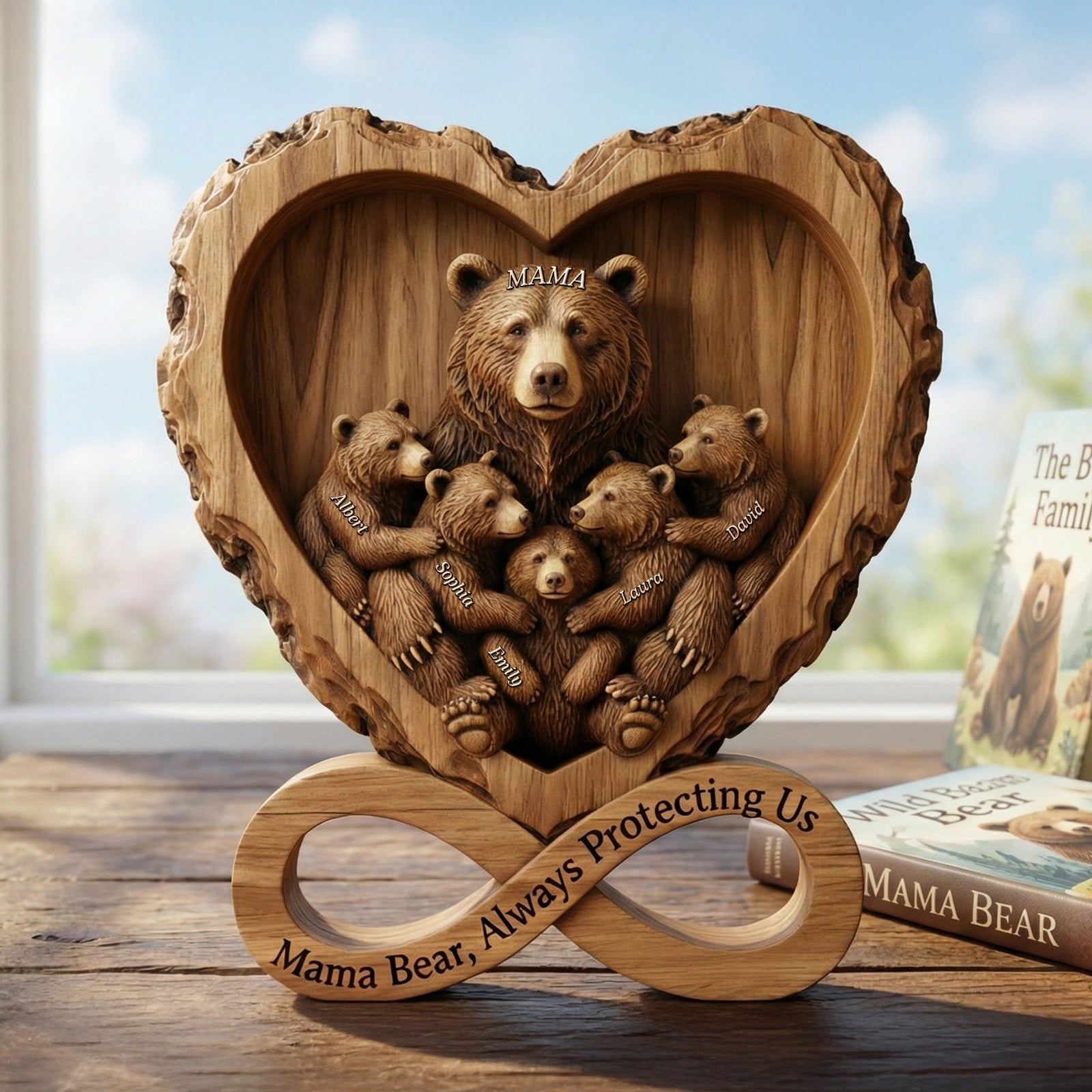Mama Bear Acrylic Plaque - Personalized Gifts For Mother 07hyqn300126 - Shaped Plaques - GoDuckee