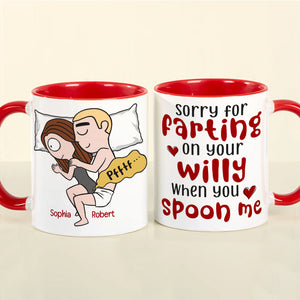 Sorry For Farting When You Spoon Me - Personalized Coffee Mug - Gifts For Couple - Funny Couple Mug - Coffee Mug - GoDuckee