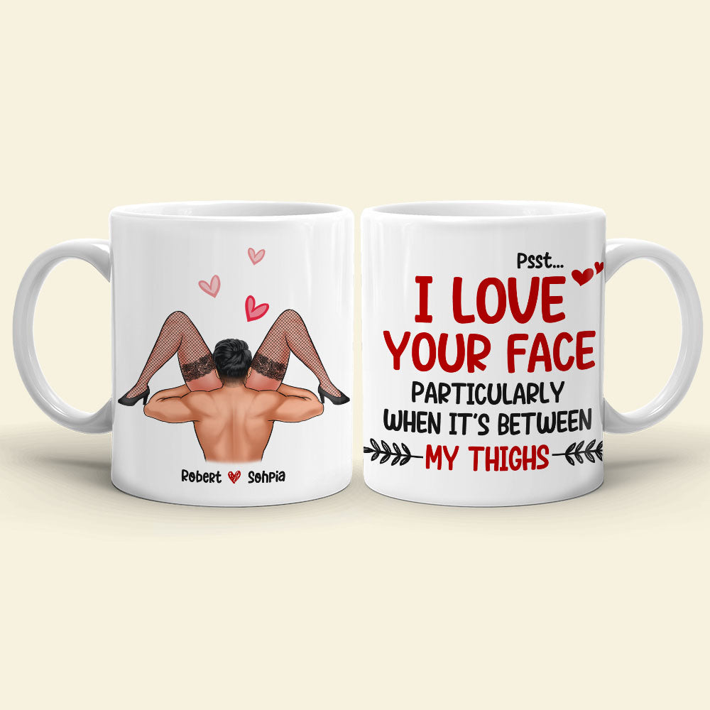 Romantic Couple, I Love Your Face, Personalized Coffee Mug, Gifts For Couple - Coffee Mug - GoDuckee