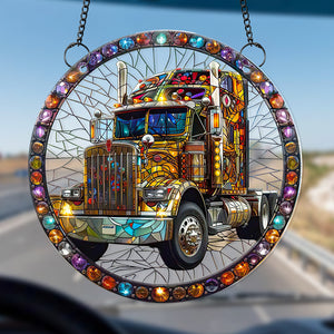 Personalized Gifts For Truck Lovers, Truck Acrylic Suncatcher Ornament 01ACDT300824 - Ornament - GoDuckee