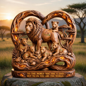 Lion Dad And Kids Acrylic Plaque - Personalized Gifts For Dad 02paqn220526 - Shaped Plaques - GoDuckee