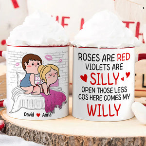 Personalized Gifts For Girlfriend Coffee Mug Here Comes My Willy - Coffee Mugs - GoDuckee