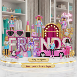 Slaying With Besties Acrylic Plaque - Personalized Gifts For Best Friends 01OHLU040625 - Shaped Plaques - GoDuckee