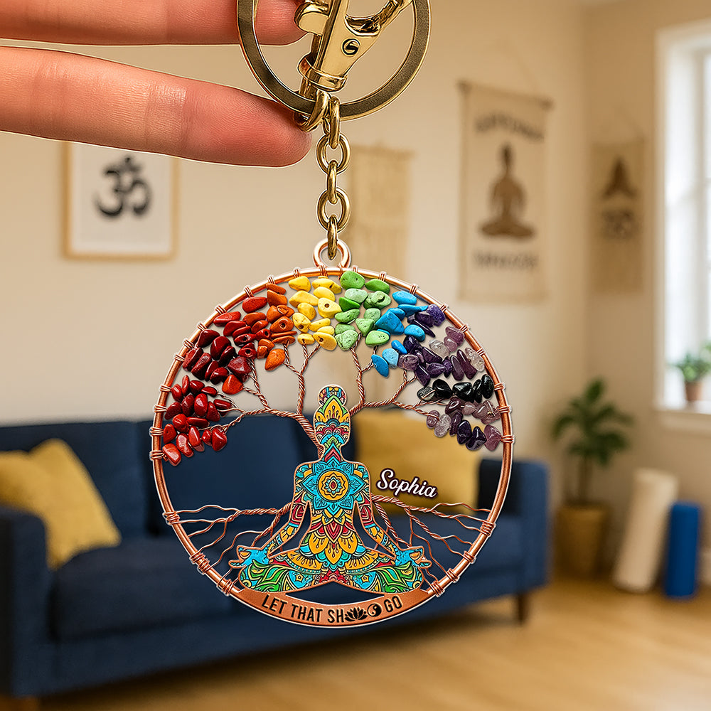 Spiritual Balance Keychain – Personalized Gifts For Yoga Lovers 03naqn130625 - Keychains - GoDuckee