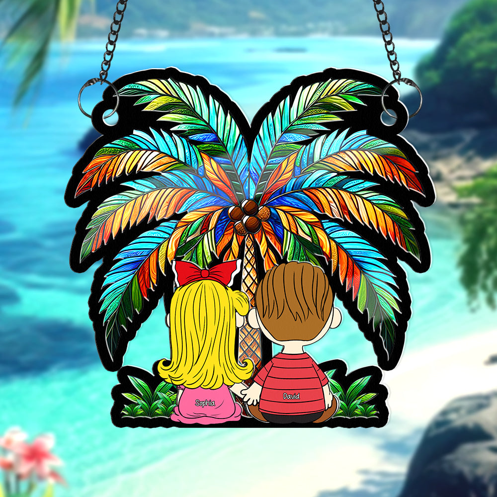 Personalized Gifts For Couple Suncatcher Ornament Summer Couple 02KAQN261224HG - Ornament - GoDuckee