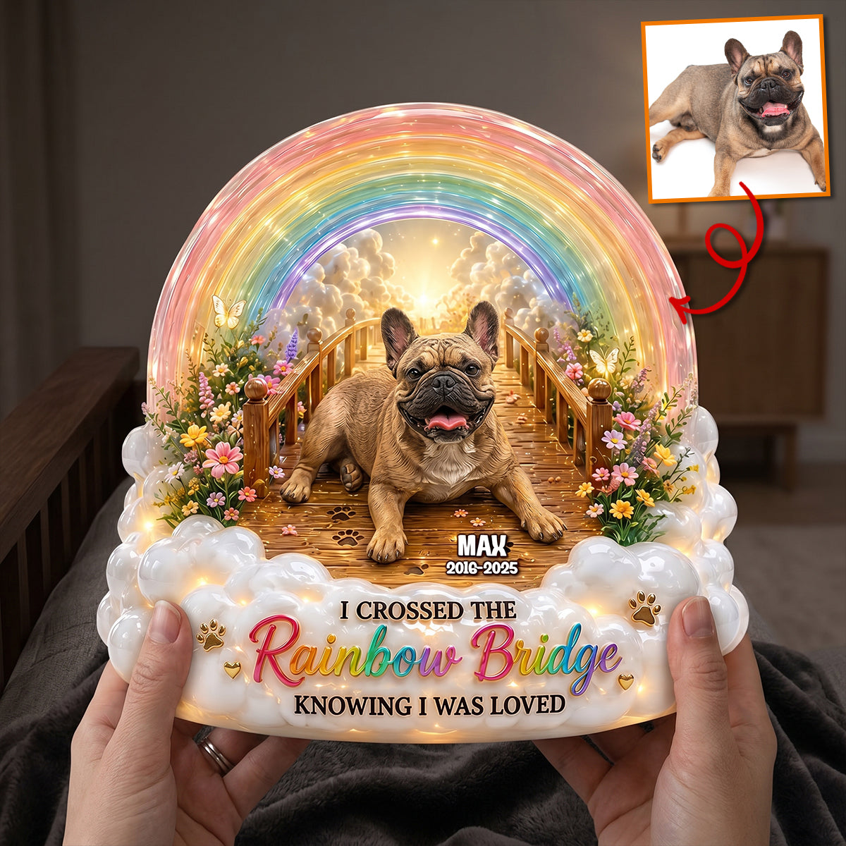 Memorial Heaven Dog Acrylic Lightbox - Custom Photo Gifts For Dog Lovers 03natn050626 - Light Box - GoDuckee