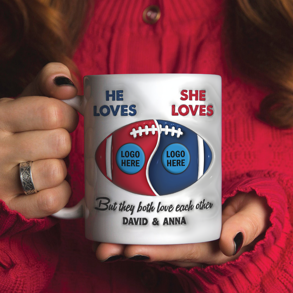 Personalized Gifts For Couple Coffee Mug American Football 01HUPU250924 - Coffee Mug - GoDuckee