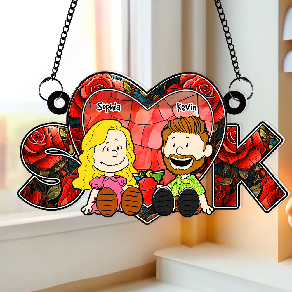 Personalized Gifts For Couple Suncatcher Ornament 03KADT090125PA - Ornament - GoDuckee