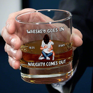 Personalized Gifts For Couple Whiskey Glass Naughty Couple 05TOMH041224HH - Whiskey Glass - GoDuckee