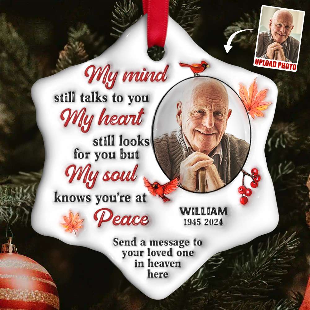 Custom Photo Gifts For Heaven Christmas Ornament 01ACDT191024 - Ornament - GoDuckee