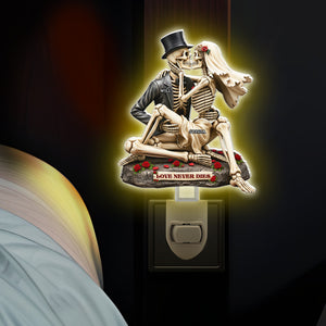 Skull Couple Acrylic Night Light - Personalized Gift For Couple 03NALU090625 - Night Lights - GoDuckee