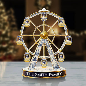 Personalized Gifts For Christmas, Snowman Family Toile De Jouy Acrylic Plaque 02tota011025 - Shaped Plaques - GoDuckee