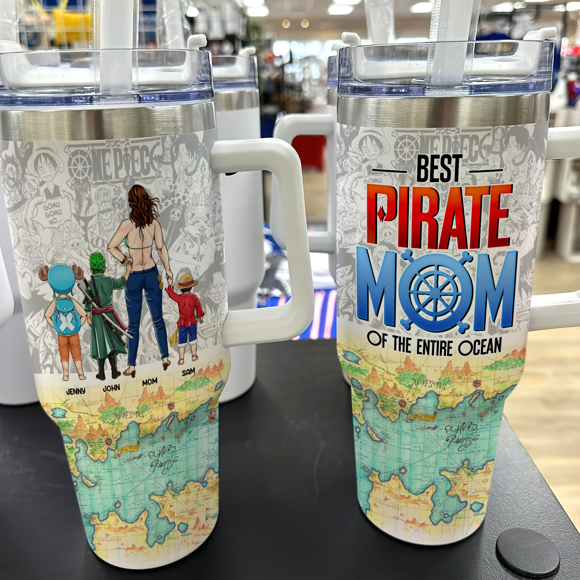 Personalized Gifts For Mom Tumbler Best Pirate Mom Of The Entire Ocean 03HUMH040424PA - Tumbler Cups - GoDuckee