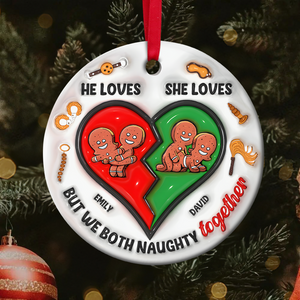 Personalized Gifts For Couple Ornament Cute Inflated Effect 01ohpu221024 - Ornament - GoDuckee