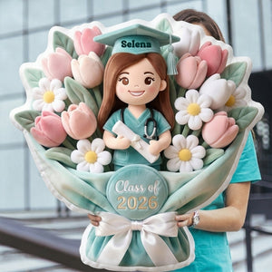 Graduation Nurse Bouquet Mặt Pillow - Custom Photo Gifts For Nurse Pillow 02NALU270326 - Pillow - GoDuckee