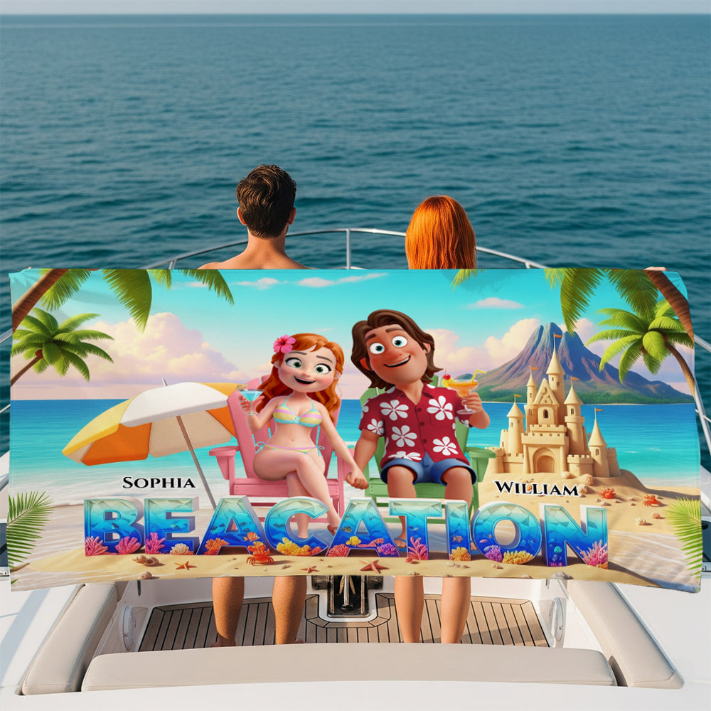 Beacation Beach Towel Personalized Gifts for Couple 03QHDT120725HG - Beach Towel - GoDuckee
