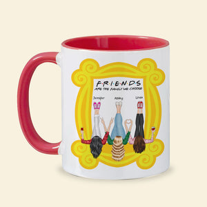 Friends Are The Family We Choose, Gift For Friends, Personalized Accent Mug, Bestie Together Ornament, Christmas Gift 04NAHN171123HH - Coffee Mug - GoDuckee