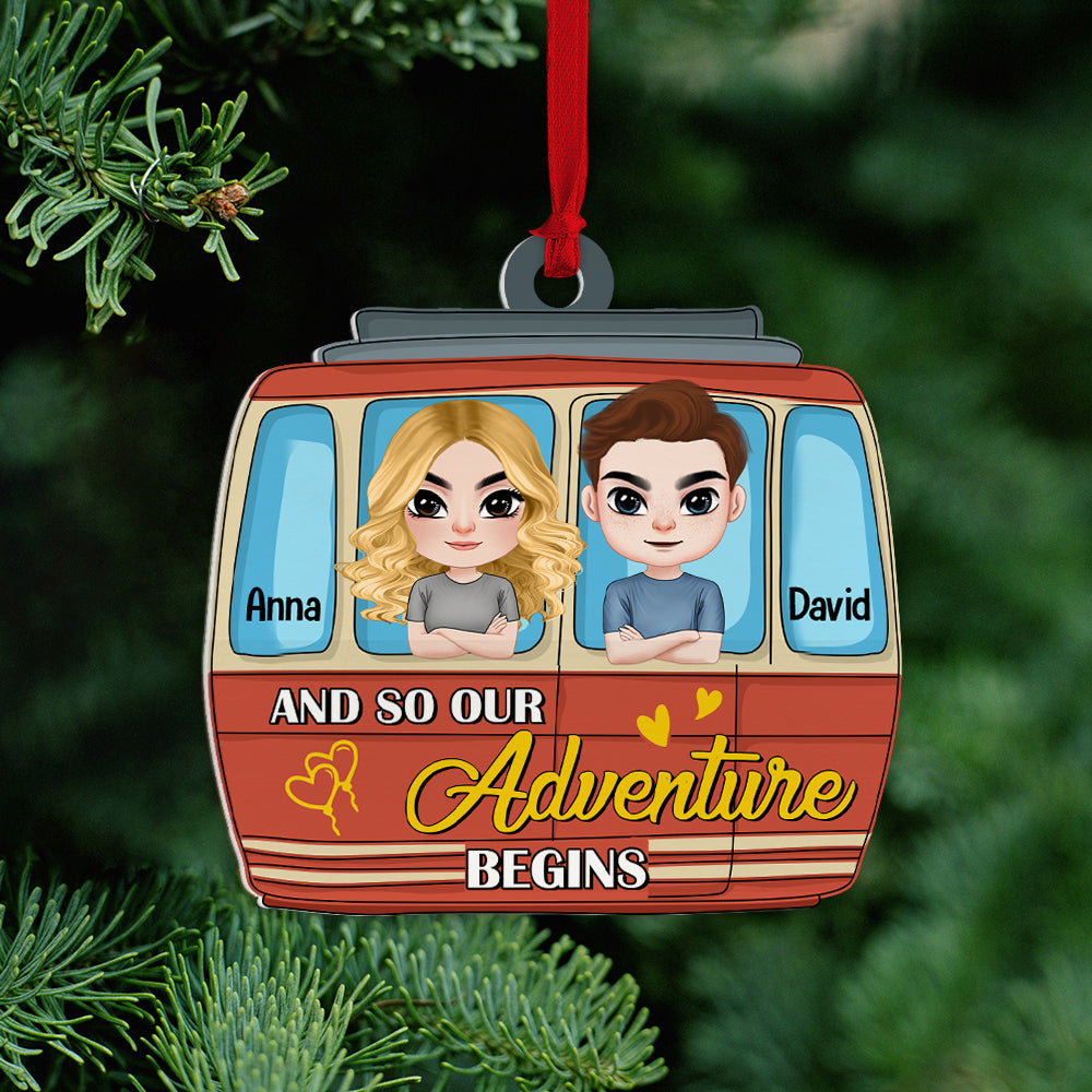 And Our Adventure Begins Personalized Christmas Ornament, Couple Gift - Ornament - GoDuckee