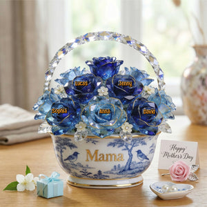 Toile De Jouy Flower Basket Mom Acrylic Plaque - Personalized Gifts For Mother's Day 05PGTN310326 - Shaped Plaques - GoDuckee