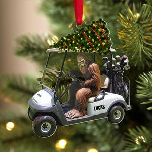 Personalized Gifts For Golfer Christmas Ornament, Bigfoot Riding Golf Cart 04QHTN240924 - Ornament - GoDuckee