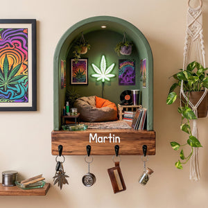 Chill Space Key Hanger - Personalized Gifts For Stoners 04tomg171225 - Wood Sign - GoDuckee