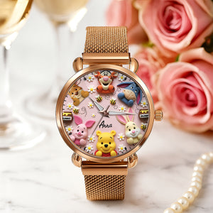 Personalized Gifts For Cartoon Lovers Mesh Strap Quartz Watch 02natn220725 - Quartz Watch - GoDuckee