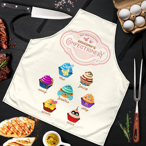 Personalized Gifts For Grandma & Mom Cupcakes Apron Best Sweets At Grandma's Confectionery 02QHPU150124QNPA Mother's Day Gifts - Aprons - GoDuckee