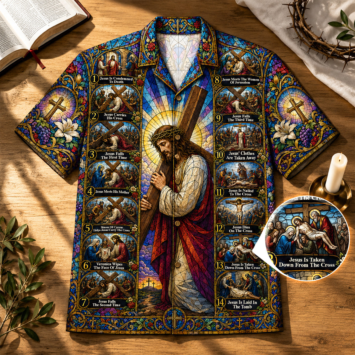 Jesus Cross Journey Hawaiian Shirt- Personalized Religious Summer Gifts 02HUDH180726 - Hawaiian Shirts - GoDuckee