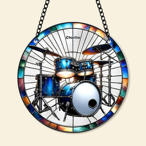 Personalized Gifts For Music Lovers Drum Kit Suncatcher Ornament 37acqn240824 - Ornament - GoDuckee