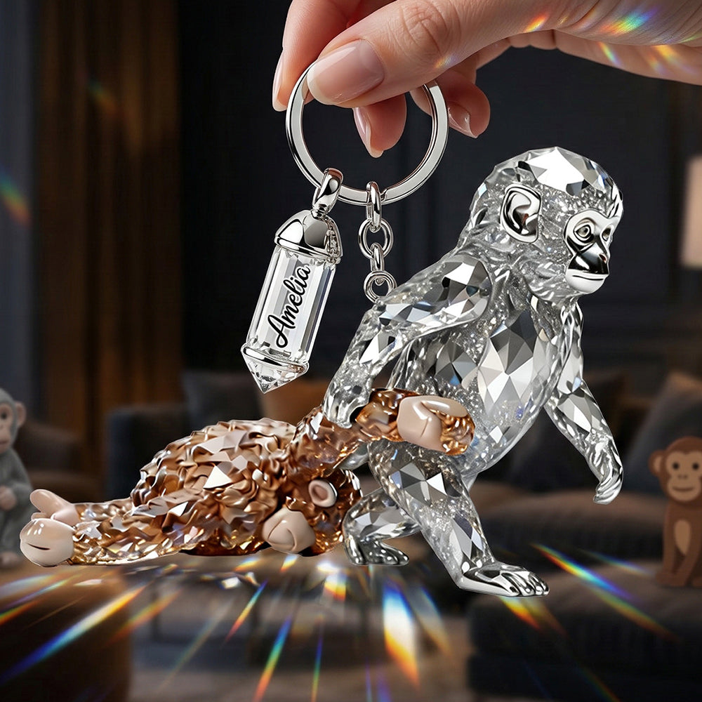 Monkey Punch Viral Acrylic Tag Keychain - Personalized Gifts For Monkey Lovers 04tgdt060326 - Keychains - GoDuckee
