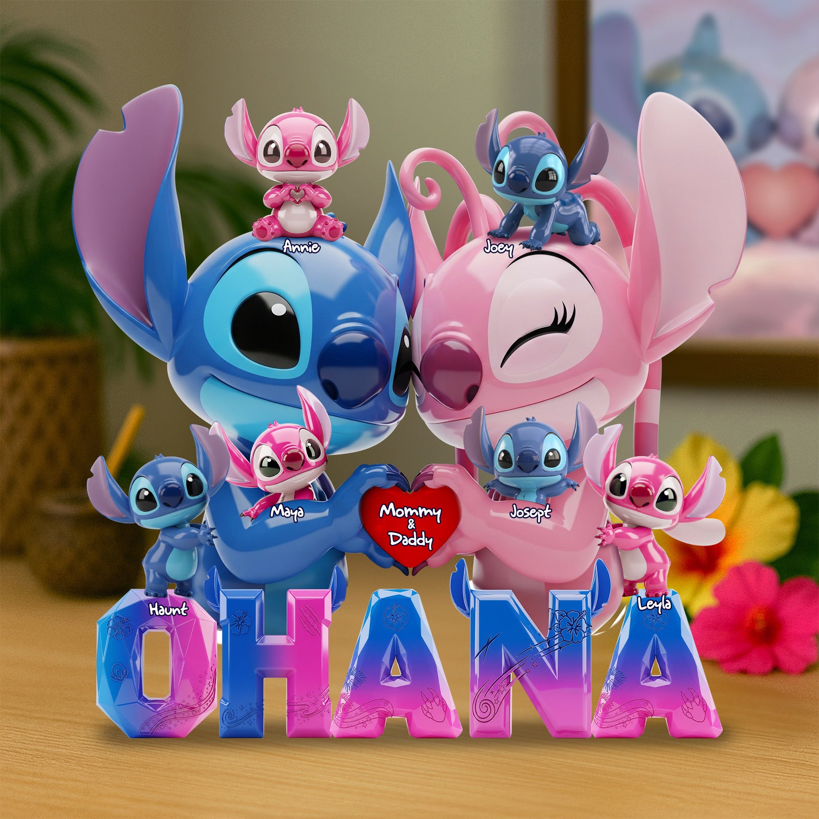 Tropical Aliens Family Acrylic Plaque - Personalized Gift For Family 01OHLU210525 - Shaped Plaques - GoDuckee