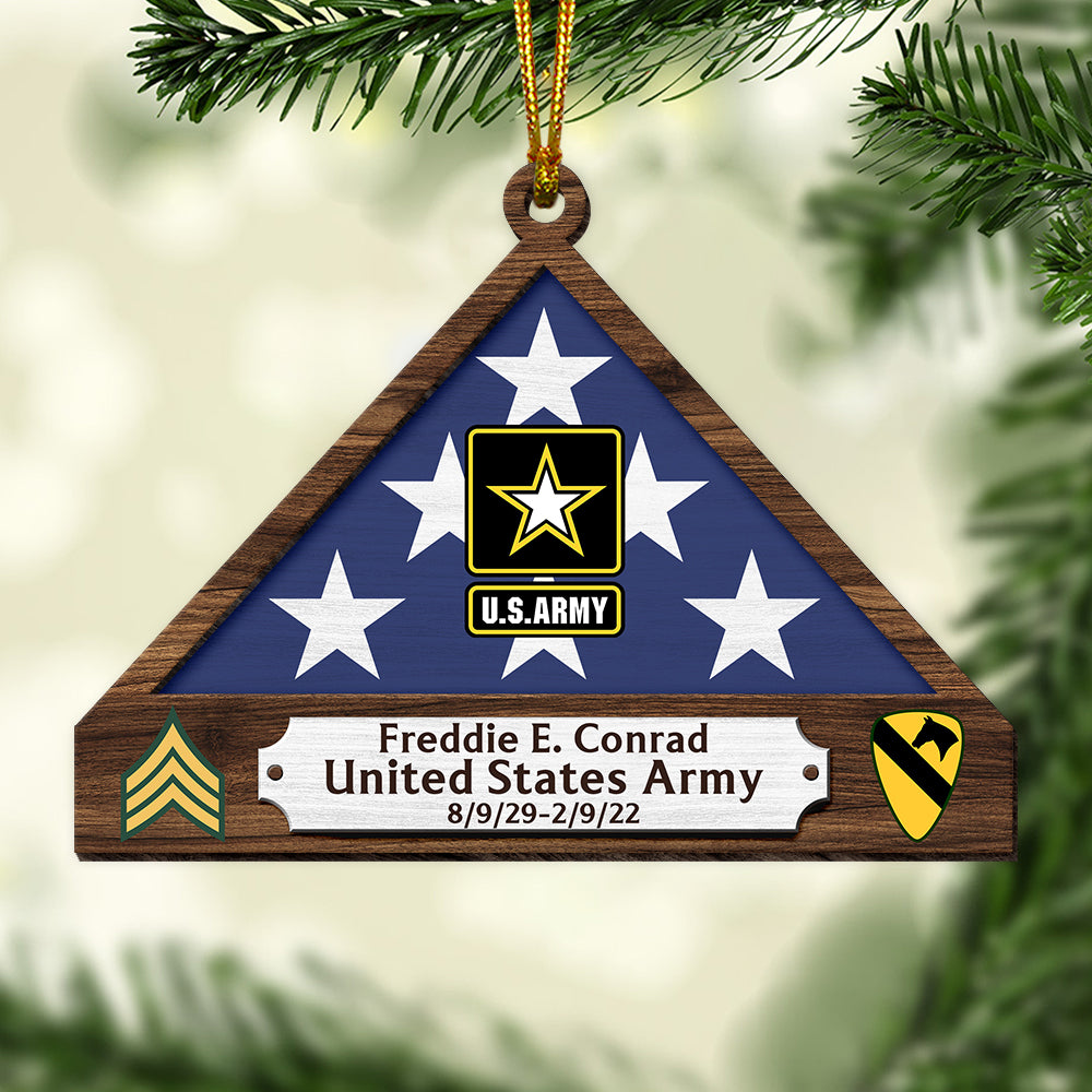 Personalized Memorial Ornament For Veteran, Folded Flag 01qhqn151024 - Ornament - GoDuckee