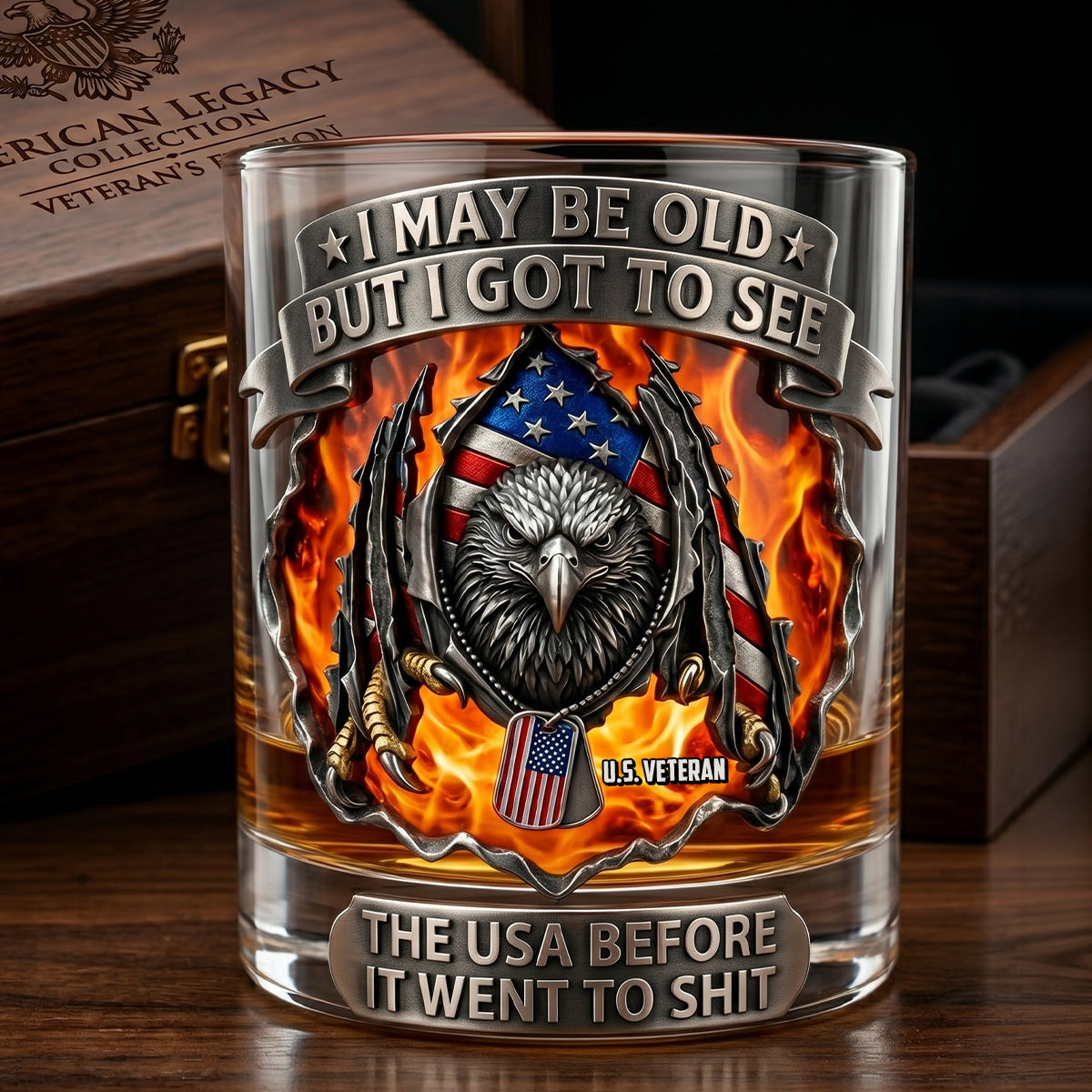 Eagle Sharp Claw Round Glass, Personalized Gifts For Veteran 03qhtn160626 - Glass - GoDuckee