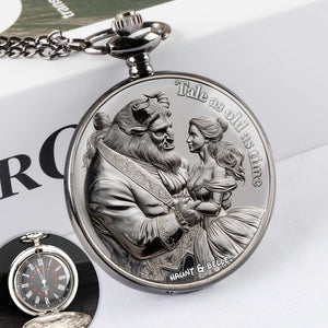 Tale As Old As Time Pocket Watch - Personalized Gift For Couples 05TGLU190625 - Pocket Watch - GoDuckee