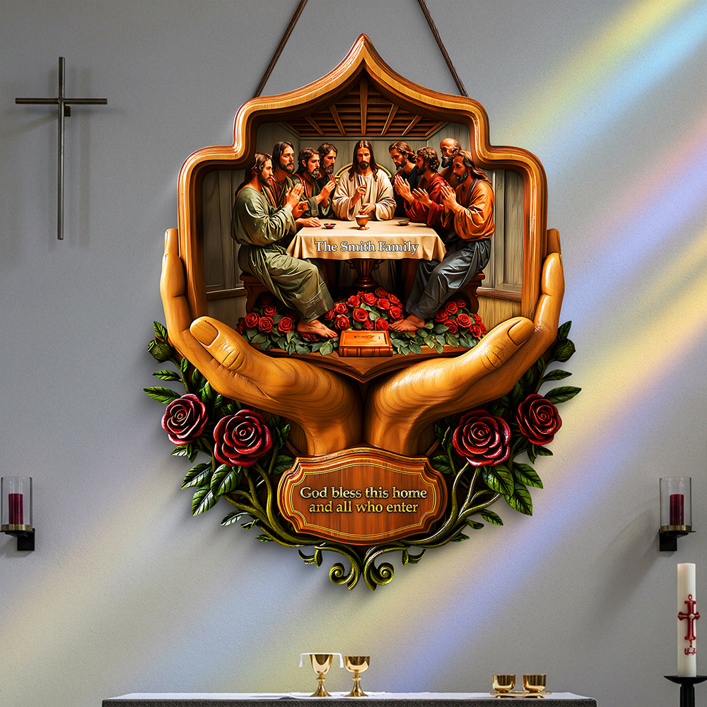 Christian Family Wood Sign - Personalized Gifts For Family 01tota040925 - Wood Sign - GoDuckee