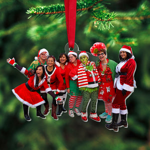 Custom Photo Acrylic Ornament, Happy Christmas With Family, Friends 01HUTN231123 Ornament, Christmas Gifts - Ornament - GoDuckee