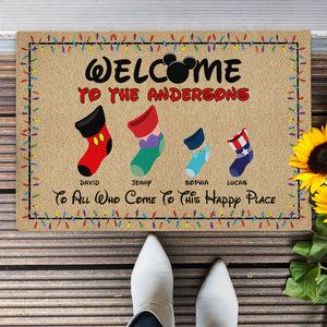 Personalized Gifts For Family Socks Doormat 021natn180724 Christmas Stocking - Doormat - GoDuckee