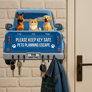 Pets Planning Escape Truck Key Hanger - Personalized Gifts For Pet Lovers 01tgqn270625 - Wood Sign - GoDuckee